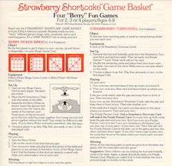 Strawberry Shortcake Game basket manual cover